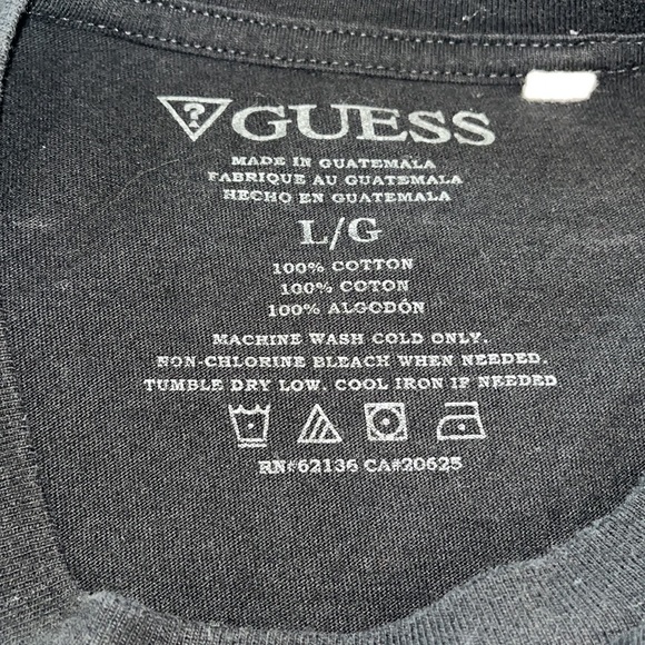 GUESS logo skeleton skull casual tees T-shirt cotton stretch Size L - Picture 5 of 7